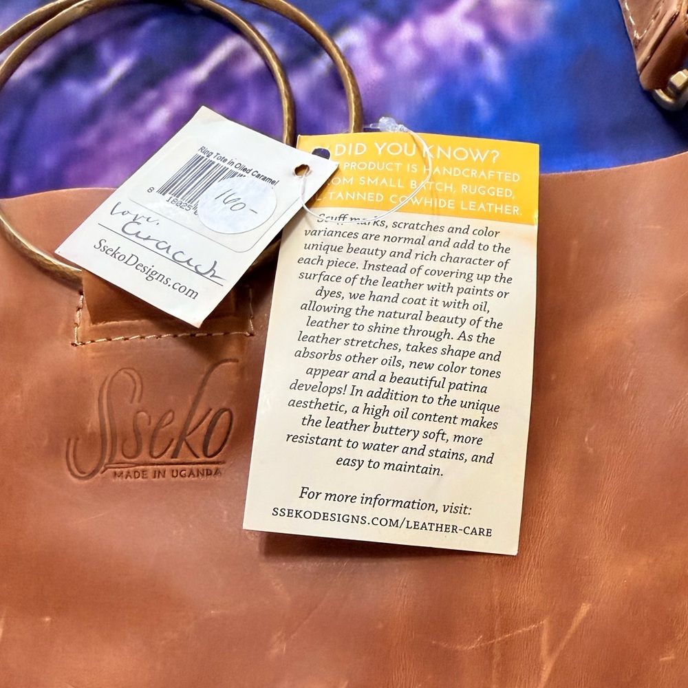 Super 🔥 Deal Sseko Tan Leather Shoulder Bag with Carry Metal Rings 
🤜👜🤛 - Picture 5 of 12
